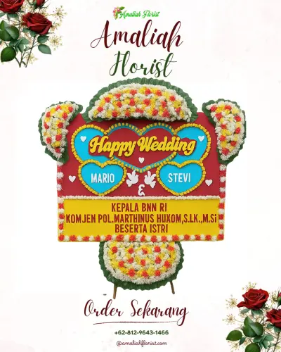 Karangan Papan Bunga Pernikahan di Parang Tambung